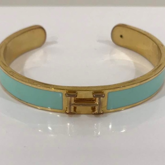 C. Wonder Jewelry - C. Wonder Blue Enamel "H" Initial Bangle